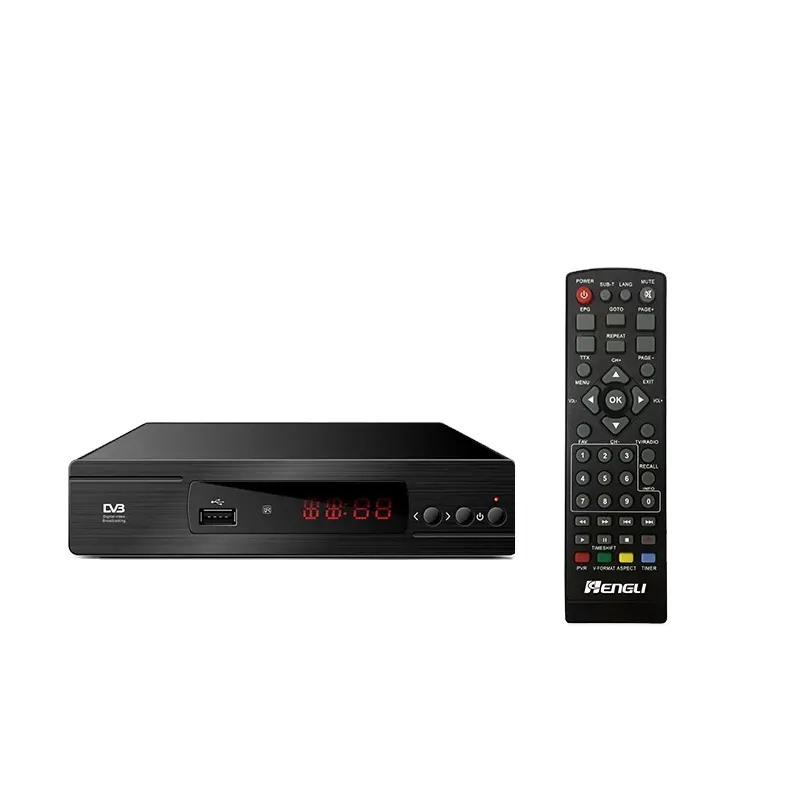 2022 HENGLI Digital Set Top Box HD 1080P HBBTV DVB T2 TV Box HEVC untuk Eropa Digital Set-Top Box