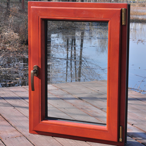 Âm thanh bằng chứng thiết kế hiện đại Composite Clad gỗ nhôm nhiệt phá vỡ Vertical Swing cửa ra vào và cửa sổ - Product Image 4