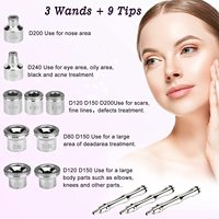 Kit de dermabrasion en cristal Portable dispositif de peau de beauté 3 en 1 pointe de diamant Microdermabrasion vide points noirs Machine faciale