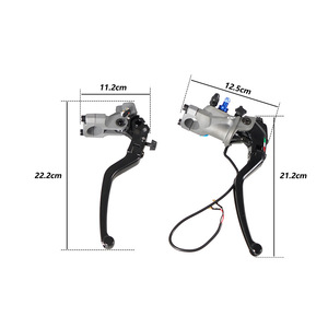 Ensemble de levier de frein hydraulique CNC, pompe supérieure pour mise à niveau de moto, aluminium noir, 11.2cm, 12.5cm - Product Image 1