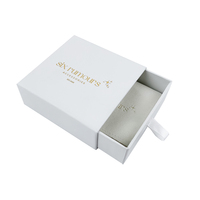 luxe Boîte à cadeau rigide avec logo personnalisé Boîte à bijoux d'emballage à tiroir avec insert en velours