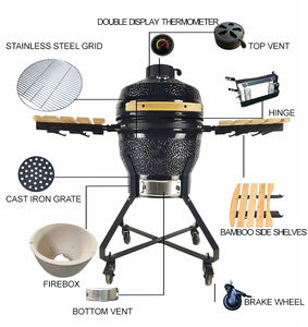 Horno Kamado KIMSTONE de Cerámica de 18 Pulgadas, Parrilla de Carbón, <span class=keywords><strong>Asador</strong></span>, el Mejor Ahumador para Jardín - Product Image 4