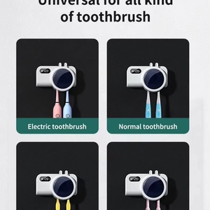 UVC Toothbrush <b>Holders</b> Rechargeable Wall Mounted Drying Toothbrush Toothpaste Squeezer Dispenser - Product Image 4