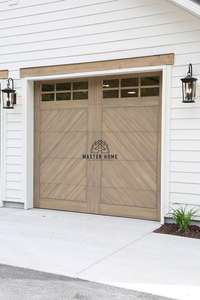 Porte de garage électrique <span class=keywords><strong>HELTON</strong></span> Master Home, style moderne américain, en chêne massif blanc, coulissant verticalement, en alliage d'aluminium et d'acier, résistant au vent - Product Image 4