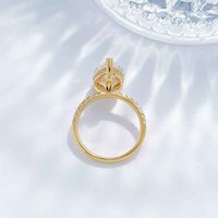 Bague pour femme en or jaune 18 carats avec diamant de laboratoire taille poire, design goutte d'eau, style mode luxe léger