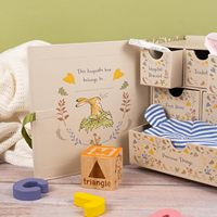 Boîte Cadeau Haut de Gamme Imperméable avec Revêtement Anti-UV pour Baby Shower et Maternité, Organisateur en Carton avec Rangement et Compartiment à Souvenirs