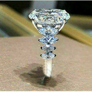 แหวนเพชร F357 ทรงกลมเจียระไนแบบบริลเลียนท์ สี G ธรรมชาติ เครื่องประดับหมั้นคลาสสิกสำหรับผู้หญิง - Product Image 3