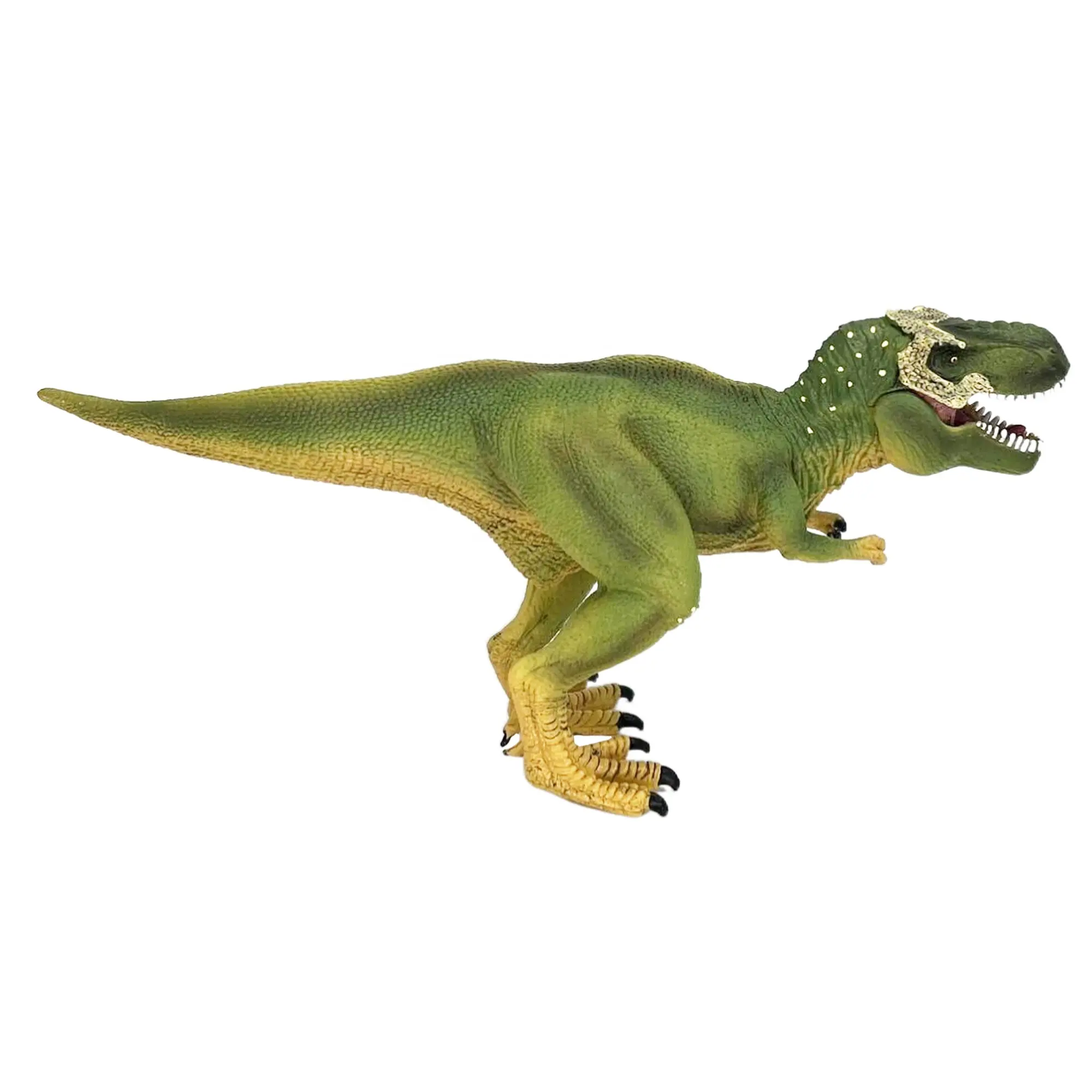 Mainan Hewan Figur Dinosaurus Mainan Hewan Realistis, T-rex, Hijau dengan Mainan Plastik Mulut dan Lengan Bergerak, Permainan Edukatif