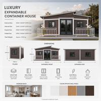 Casa Contenedor Expandible de Acero de Diseño Moderno Chino, Casa Prefabricada Modular Móvil Plegable para Exteriores, Villa, Hogar, Bar, Oficina, Sala de Estar