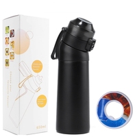 Bouteille d'eau aromatisée à double paroi en acier inoxydable de 650 ml avec 1 7 19 capsules de saveur de fruits