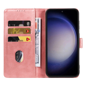 เคสโทรศัพท์แบบพับได้ทำมือจากหนังวัวลายธรรมชาติ พร้อมช่องใส่บัตรและขาตั้งแม่เหล็กแบบซ่อน สำหรับ 17 Pro Max/ - Product Image 3