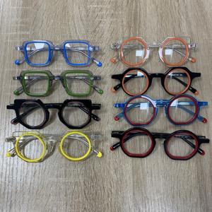 2025 Vente à chaud de nouvelles montures de lunettes en acétate épissé, formes variées, transparentes et colorées, décorations pour diverses occasions - Product Image 6