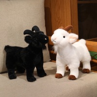 Peluche de chèvre réaliste personnalisée, chèvre noire/blanche, peluche réaliste de mouton, décoration de ferme, cadeaux pour enfants
