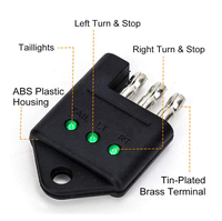 Testeur de circuit de remorque plate à 4 broches Testeur de câblage de remorque à 4 broches avec indicateurs LED 4 broches pour feux arrière clignotants