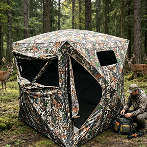 Carpa de Caza Compacta para Viajes, Estructura Ligera, Interior Espacioso para 2-3 Personas, Cierres Impermeables para Cazadores y Excursionistas - Product Image 6