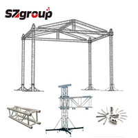Sistema de armazón de techo de aleación de aluminio portátil certificado TUV, Perno de escenario, concierto triangular, escenarios móviles, soporte de armazón de iluminación cuadrada