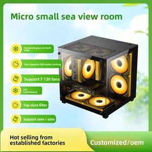 Caja de PC Micro <span class=keywords><strong>ATX</strong></span> Vertical Pequeña con Lateral de Vidrio Transparente para Juegos, para Computadora de Escritorio - Product Image 2