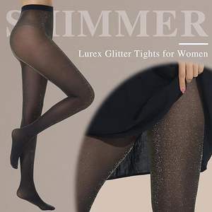 KTS531 Manufacturer OEM Plus Size <strong>Sparkly</strong> Metallic Shimmer Stockings High Waist Glitter Silver Sexy <strong>Women's</strong> Pantyhose <strong>Tights</strong> - Product Image 6