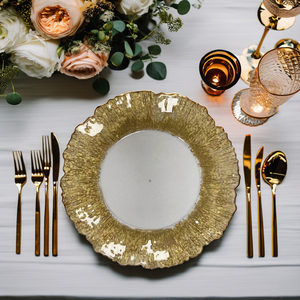 New Ideas Plastic Charger Plate Gold Beaded Party Supplies Cheap 13 Inch Charger Plate for Wedding <strong>Decorating</strong> <strong>Catering</strong> - Product Image 1