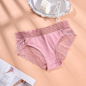 Mutandine da donna Plus-size di mezza età <span class=keywords><strong>Sexy</strong></span> in pizzo traspirante comfort mutandine di colore puro - Product Image 5