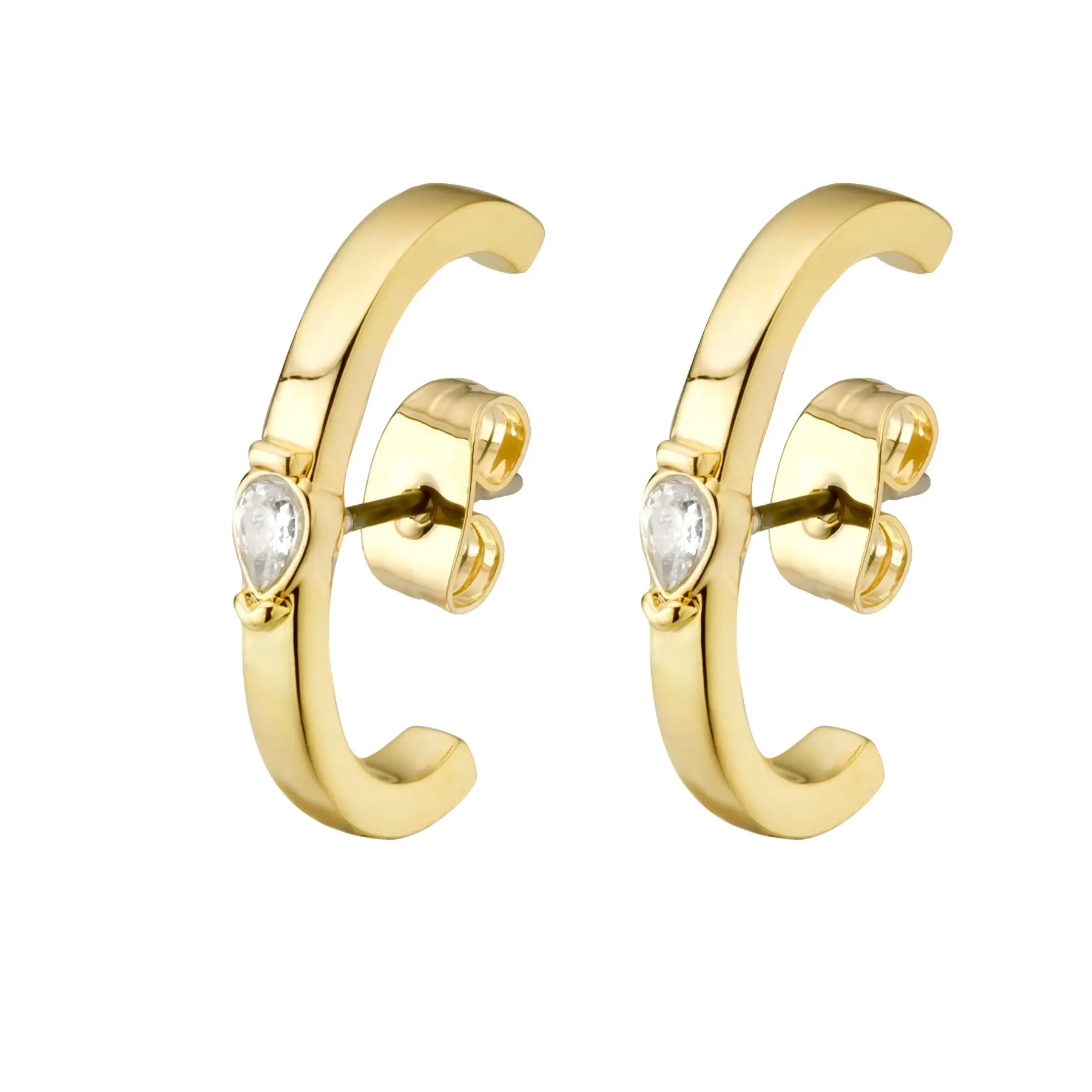 Ladies Earrings Jewelry Stone Studded Gold Plated Earrings Sterling Silver Stud Earrings 925