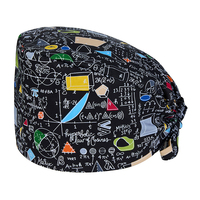 Casquette chirurgicale unisexe en coton pur tissé, motif imprimé blanc, accessoires pour bloc opératoire, usage cosmétique et chimiothérapie