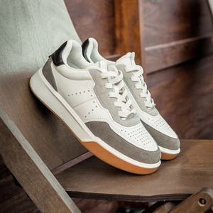 Zapatos de Cuero de Diseño Retro de Alta Gama, Zapatillas Casuales de Piel de Vacuno de Primera Calidad para Hombre, Zapatos Deportivos Blancos - Product Image 1