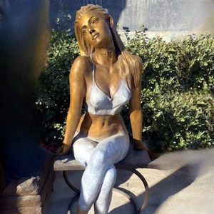Statue en bronze grandeur nature populaire, femme <span class=keywords><strong>nue</strong></span> pour décoration extérieure, design personnalisable, technique de moulage - Product Image 1