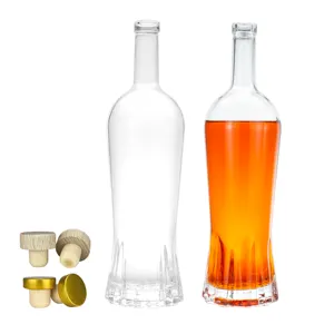 Hot Sale Clear Super Flint High White Glass Bottle Beverage Packaging Set Rum Bottle Rum Bottle Glass For Wine Liquor Tequila