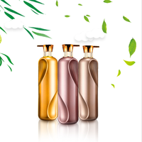 Flacon vide en plastique métallisé brillant de luxe en gros, 500 ml, carré, pour shampoing, bain, avec pompe, emballage cosmétique
