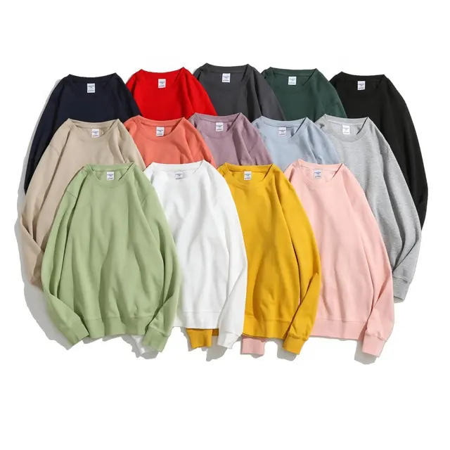 RTS 2024 heavy cotton 300 gsm hoodie blank unisex plain hoodies in bulk high quality long sleeve wholesale