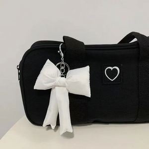 Porte-clés et pendentif de sac à main à nœud à carreaux bleu, rose, blanc et noir, style simple, mignon et doux - Product Image 6