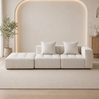 Nouvel Arrivage – Ensemble de Canapés Modernes de Luxe en Tissu Compressé, Canapé d'Angle Modulable en Forme de L avec Cadre pour Salon, Canapé en Mousse