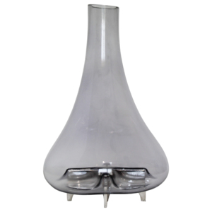 Vaso in Vetro con Base in Metallo, Vaso per Fiori Contemporaneo per Centrotavola, Decorazione Moderna - Product Image 2