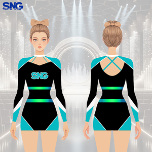 Uniforme de Baile para Animadoras al por Mayor, Conjunto Juvenil de Práctica con Shorts, Top y Falda con Pedrería, Hecho en China para All Star Cheer - Product Image 2