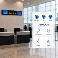 Panel de Señalización Digital LED de Montaje en Pared, Marco de Aluminio, Alto Brillo, Tamaño Personalizado para Pantalla de Información de Vuelos en Aeropuertos