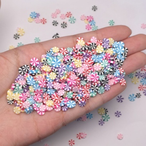 Vente en gros de 5mm d'argile polymère colorée bonbons à la menthe poivrée argile molle chaude arrose <span class=keywords><strong>dessert</strong></span> de noël pour Nail Art Slime Charms - Product Image 5