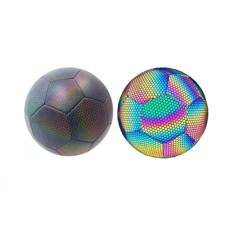 Ballon de football universel, résistant à l'eau, irisé, hi, visible, réfléchissant, pour l'entraînement et la course
