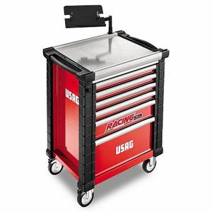 Caja de herramientas Usag con 6 cajones, gabinete rodante de acero pintado de rojo con ruedas para almacenamiento en taller. - Product Image 1