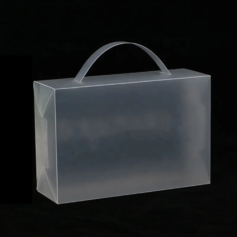 Kotak Kemasan Handuk dengan Pegangan Transparan PVC Plastik Daur Ulang Disesuaikan Ukuran Datar Pengiriman 0.4Mm PVC Bening