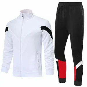 White football jacket black red pant men women design tracksuit uniform best price sweatsuit fitness pant