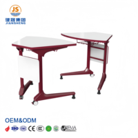 Bureau d'étudiant intelligent et collaboratif en acier Jiansheng Furniture, moderne, avec roulettes, écologique, pour l'apprentissage en groupe en salle de classe universitaire