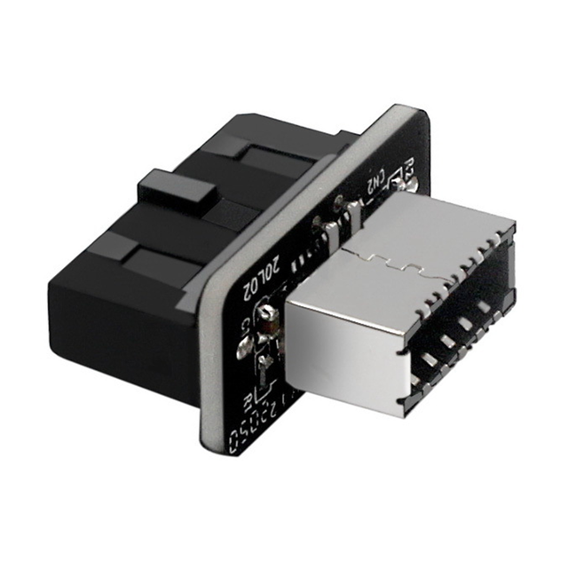 USB Front Panel Adapter, Vertical USB 3.1 Front Panel Socket Key-A Type-E to USB 3.0 20Pin Header Adapter