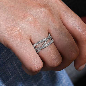 Anello moderno con linea curva esagerata, gioiello vintage da donna, idea regalo - Product Image 3