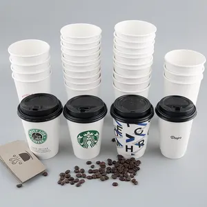 making paper cups takeout tea coffee for hot drink custom printed logo for cold drink biodegradable wholesale with lids