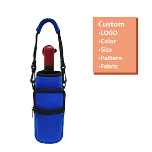 Custom Tote Water Bottles Sleeve Sublimation Blanks Neoprene Insulated Cooler Bag with Shoulder Pouch Portable Wine Holder Cover