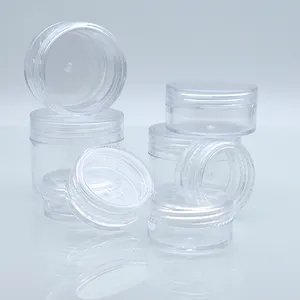 3 5 10 grams cosmetic plastic containers 2.5ml 2.5g 3g 5g 10g 15g 20g 25g 30g Clear PS plastic jars and screw top lids for cream