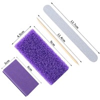Kit de manucure professionnel de haute qualité, 4 pièces/sac, lime à ongles de 12,7 cm, mini lime à ongles, bâtonnet en bois, kit d'outils de manucure