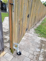 Roue de Support de porte en caoutchouc, 4 pouces, pivotante à ressort, avec clôture
