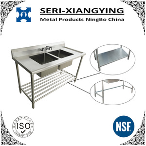 Lavello da <span class=keywords><strong>cucina</strong></span> commerciale in acciaio inossidabile con 4 "Backsplash, <span class=keywords><strong>vasca</strong></span> singola resistente per la ristorazione in ristoranti e alberghi - Product Image 6
